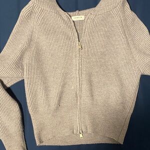 Lewkin Women's Ribbed Cardigan in Light Gray